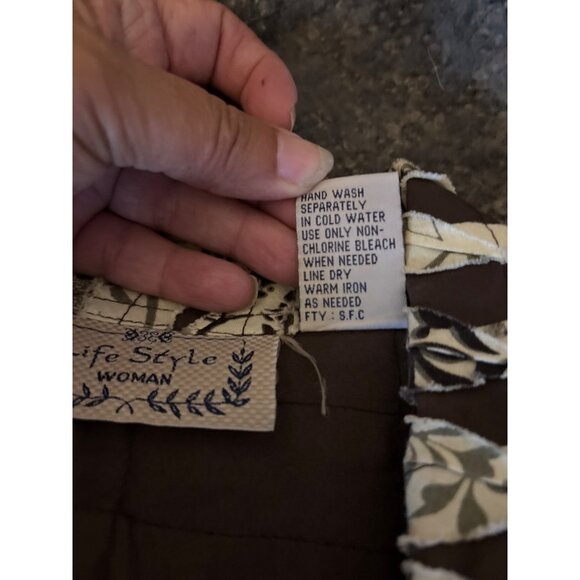 Life Style Woman Button-Up Jacket Earth Tones Striped Pattern Blouse Dressy Glam - Picture 5 of 9